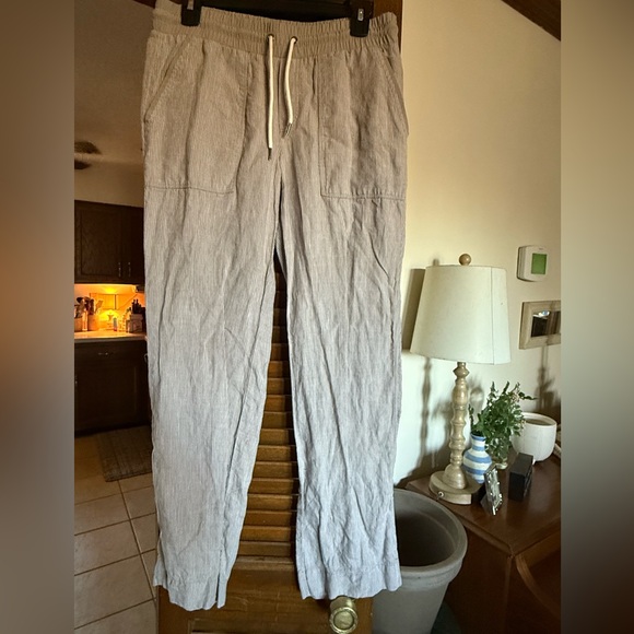 Athleta Gray Linen Pants - Picture 1 of 4